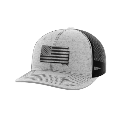 South Dakota United Hats Hat Greater Half Heather Grey/Black Black Leatherette South Dakota
